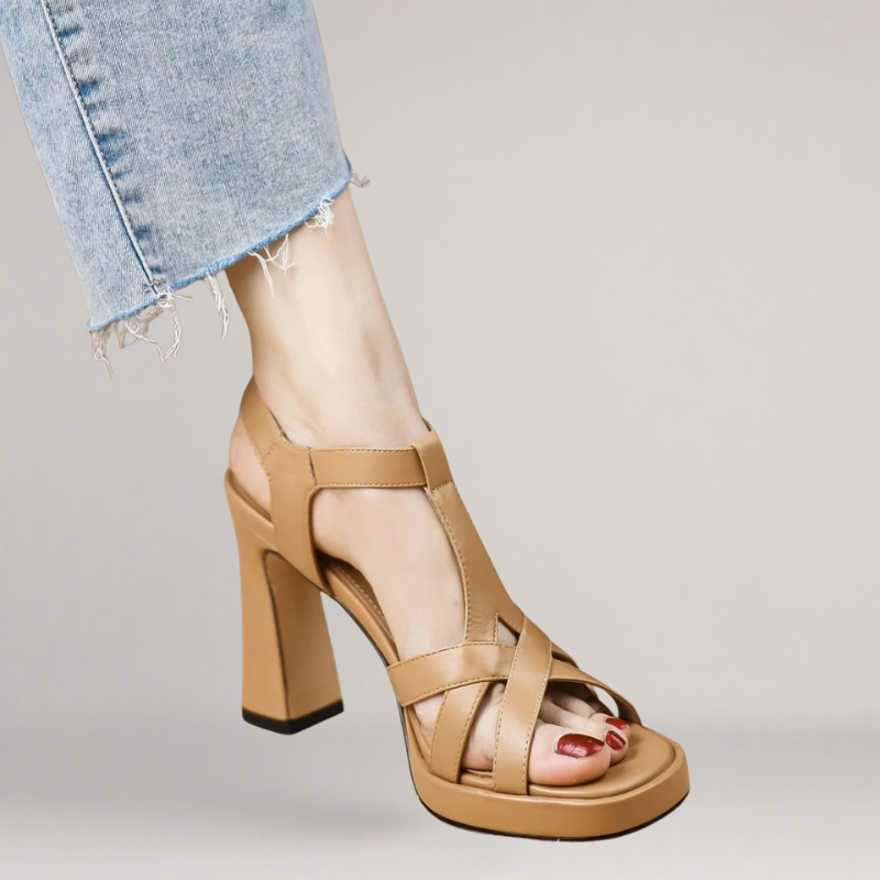 Alicia | Sandalias Elegantes con Tacón de Bloque