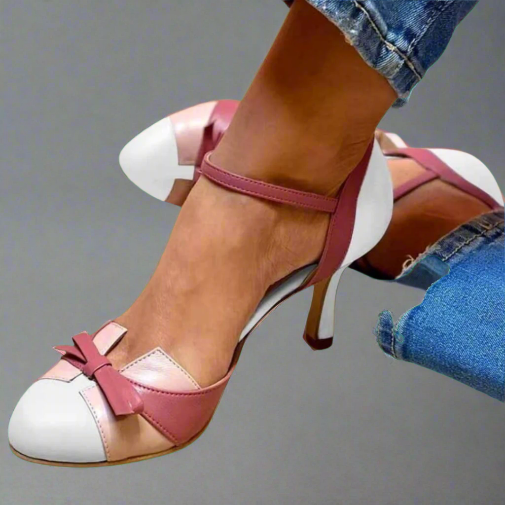 Giada | Zapatos De Tacón Retro Con Lazo Decorativo