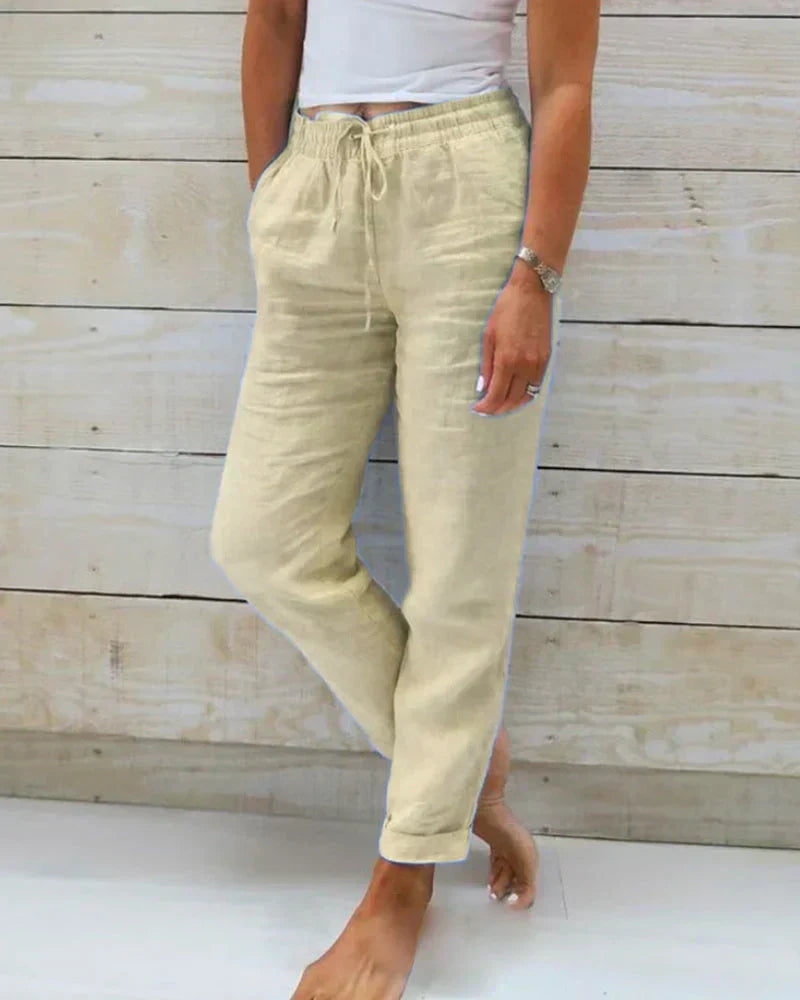 Eloise | Pantalones de mezcla de lino casual