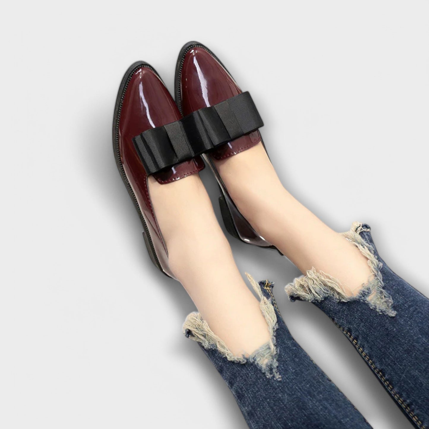 Bianca | Mocasines Elegantes Con Punta Fina Y Lazo Decorativo