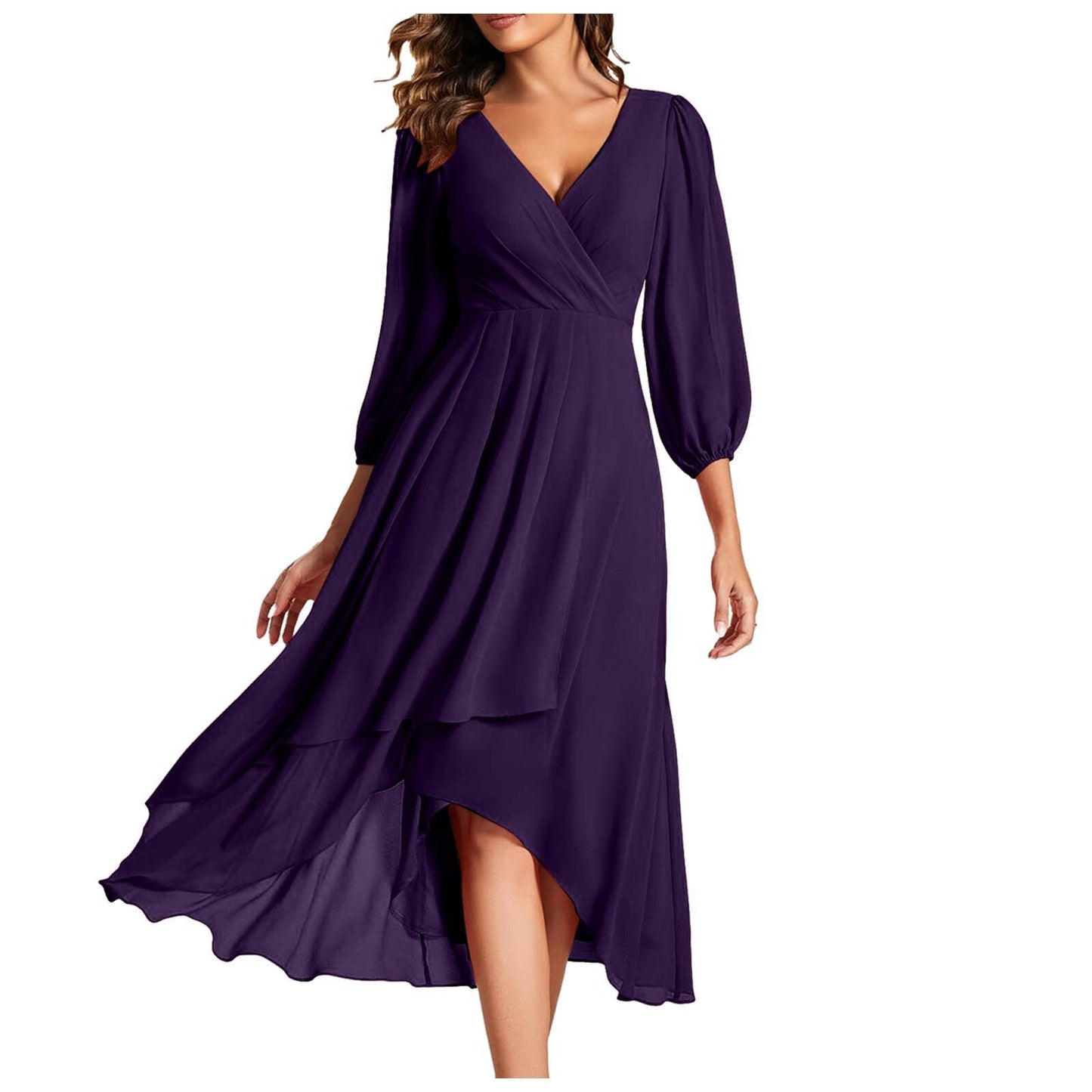 Mia | Vestido mujer cuello V asimétrico
