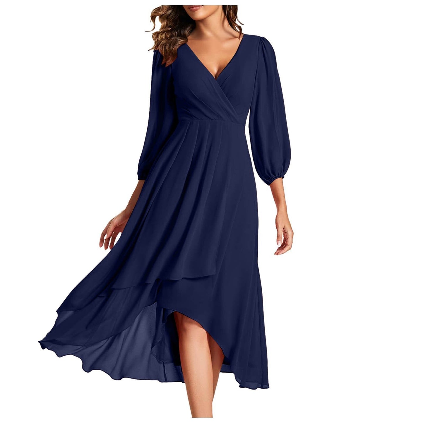 Mia | Vestido mujer cuello V asimétrico
