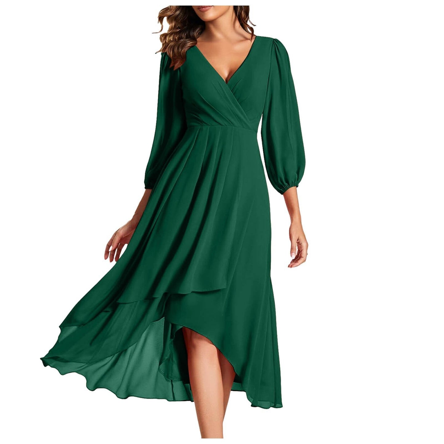 Mia | Vestido mujer cuello V asimétrico
