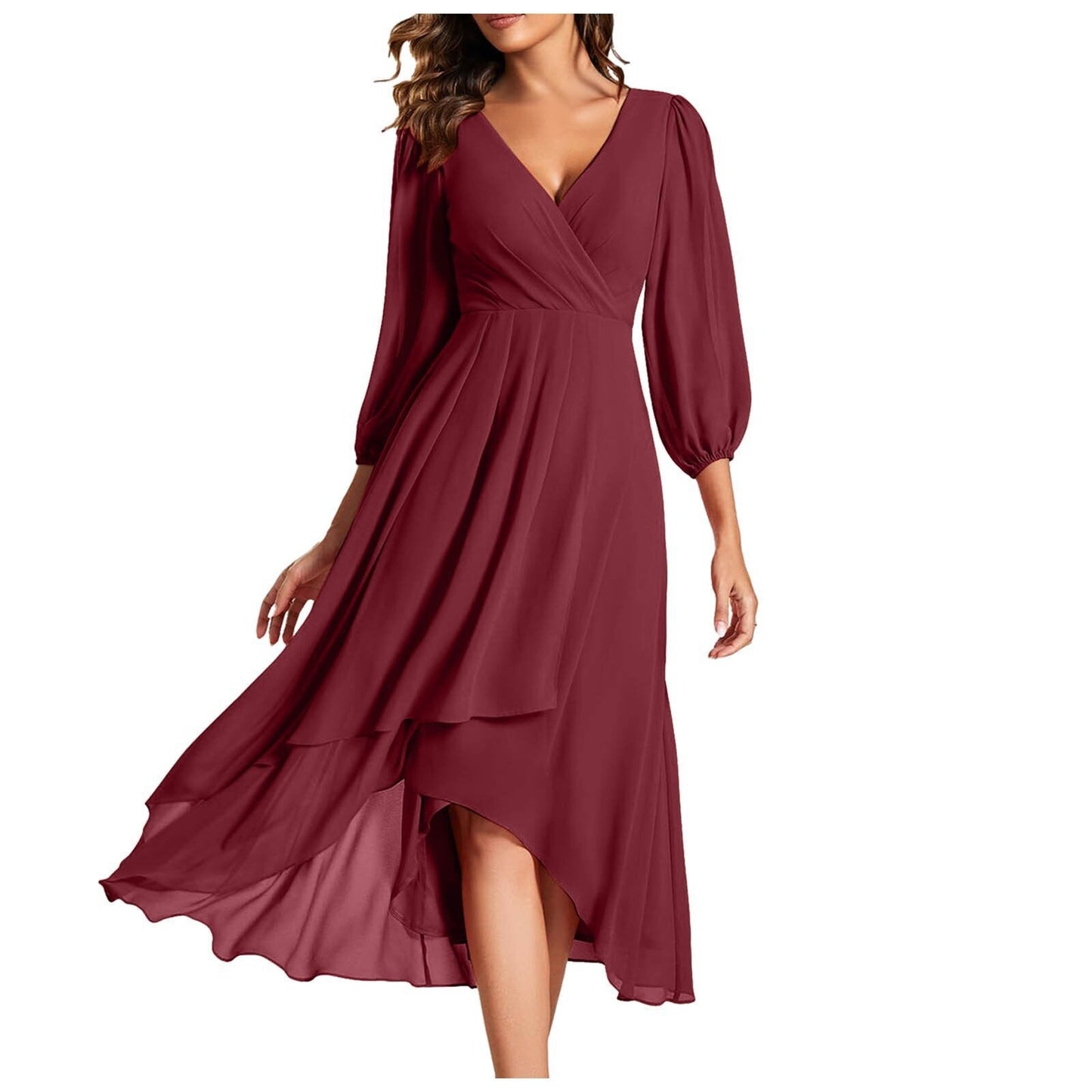 Mia | Vestido mujer cuello V asimétrico