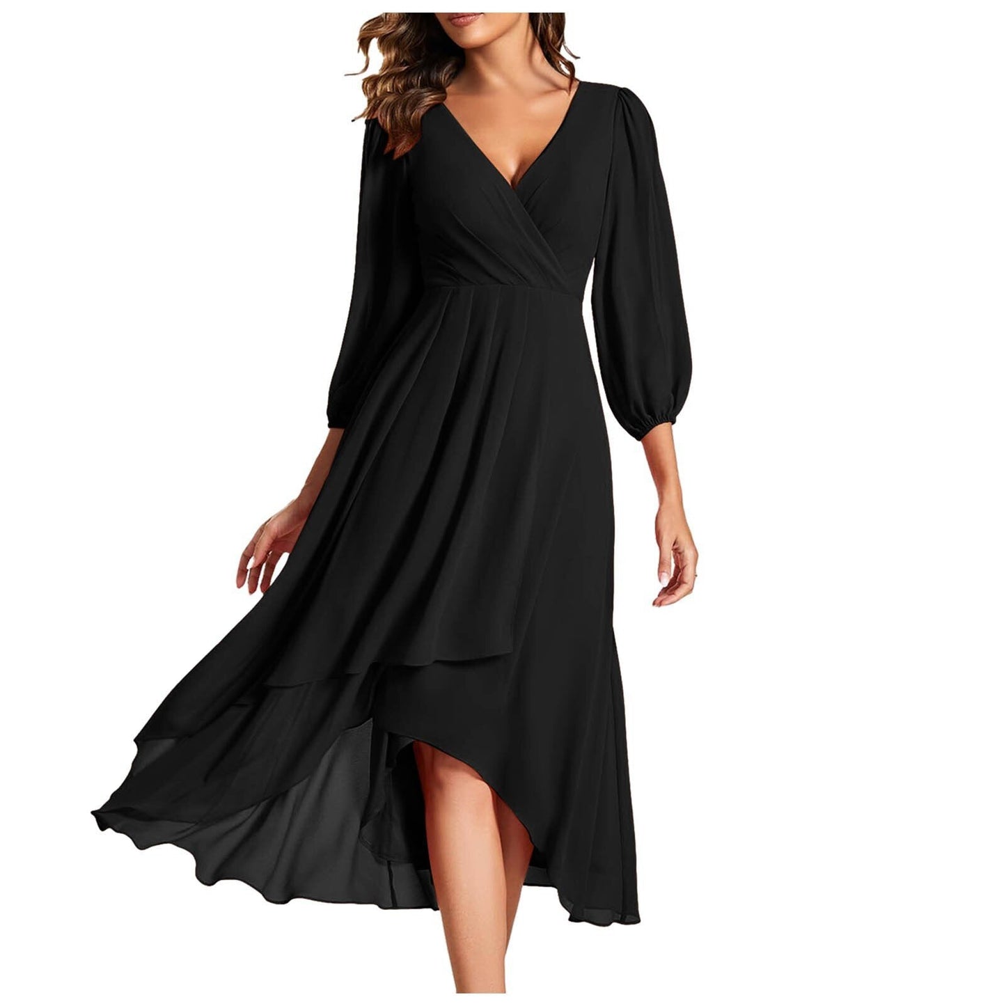 Mia | Vestido mujer cuello V asimétrico