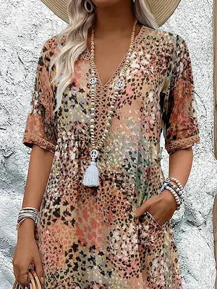 Teresa | Vestido de Verano Ligero con Estampado Artístico