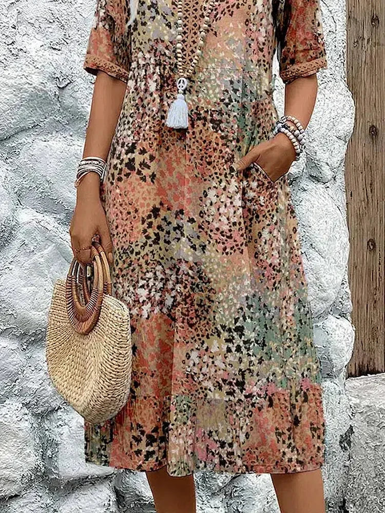 Teresa | Vestido de Verano Ligero con Estampado Artístico