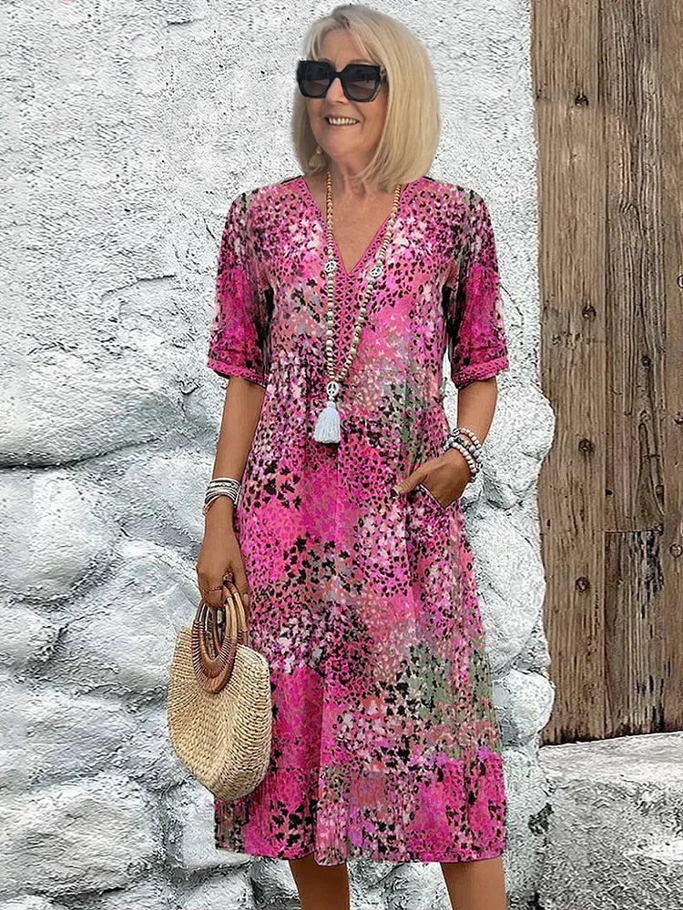 Teresa | Vestido de Verano Ligero con Estampado Artístico