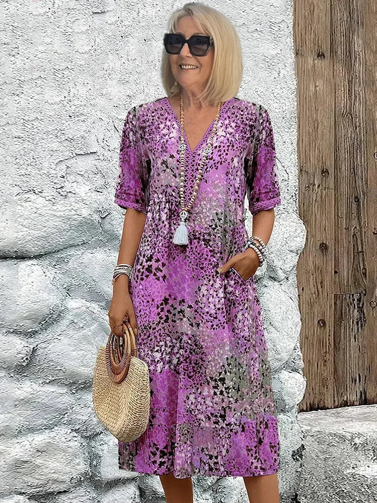 Teresa | Vestido de Verano Ligero con Estampado Artístico