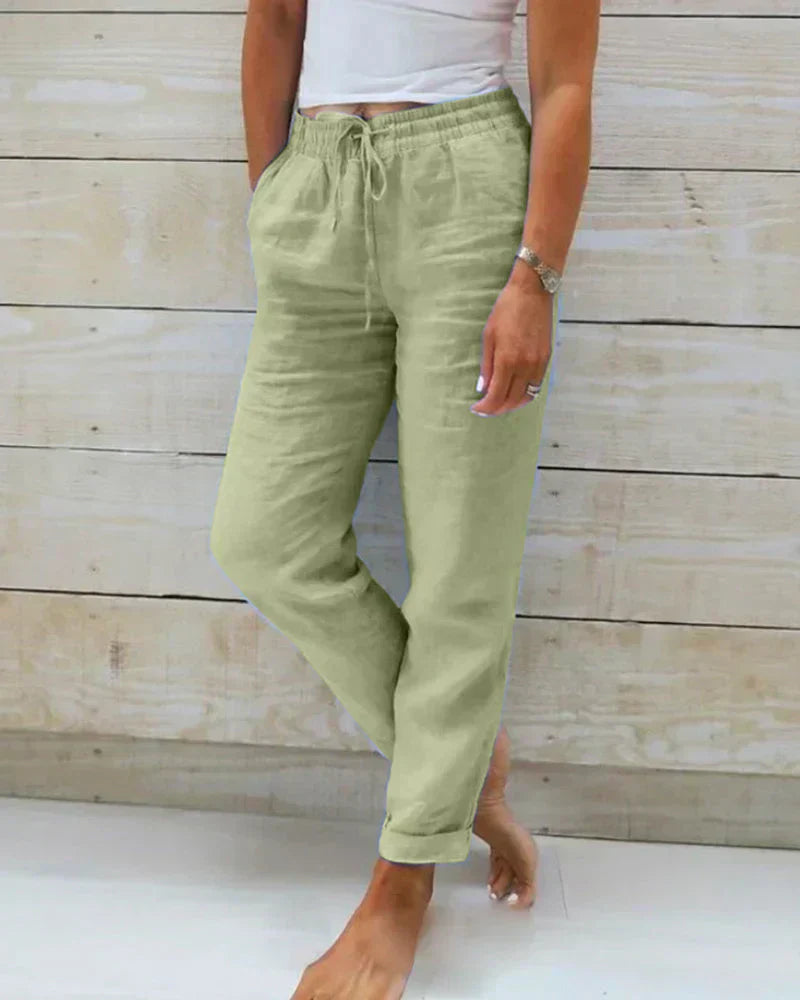 Eloise | Pantalones de mezcla de lino casual