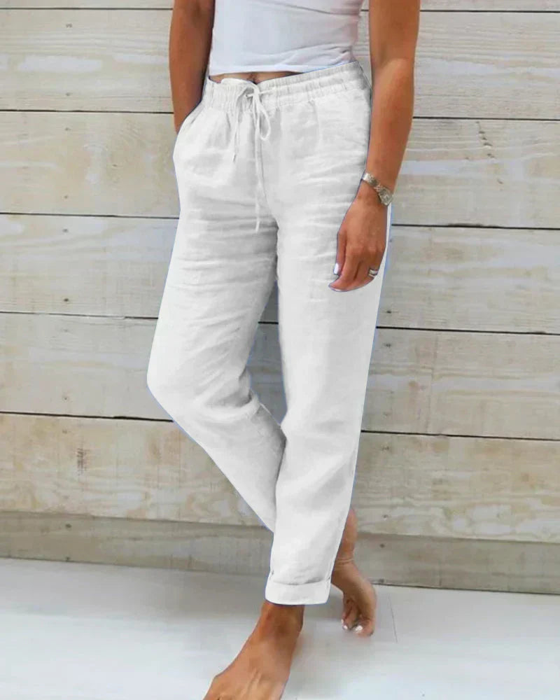 Eloise | Pantalones de mezcla de lino casual