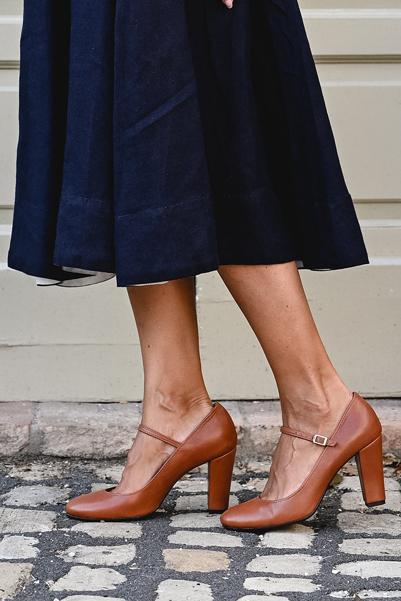 Bravina | Zapatos Mary Jane Con Tacón Grueso Y Tira Fina