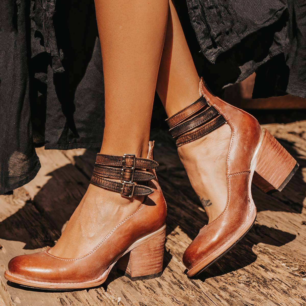 Ginevra | Zapatos De Tacón De Bloque Con Tiras Al Tobillo