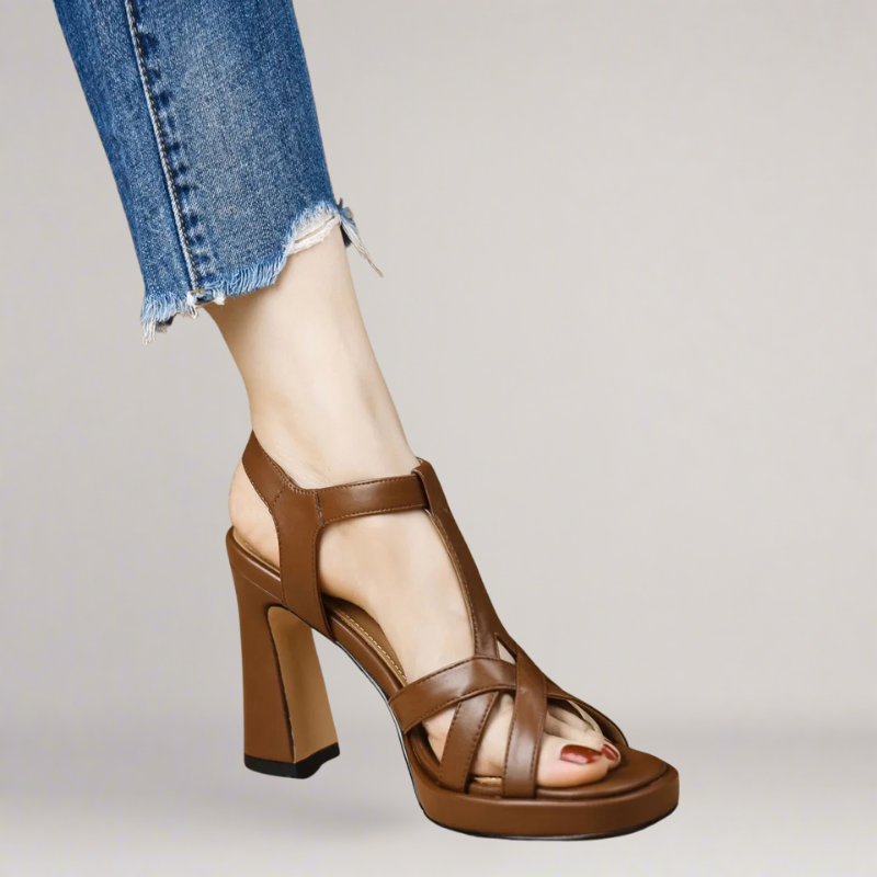 Alicia | Sandalias Elegantes con Tacón de Bloque