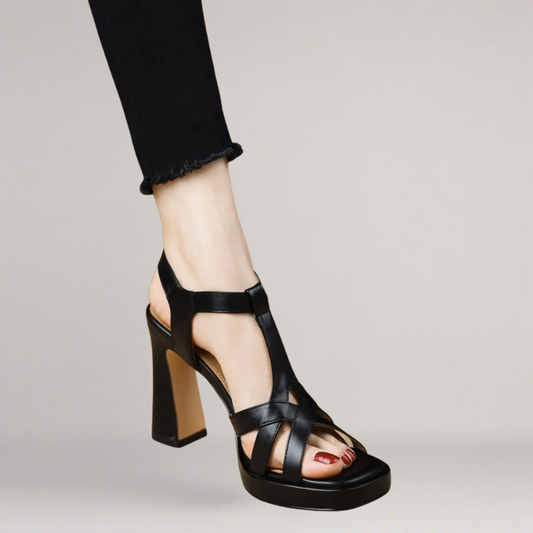 Alicia | Sandalias Elegantes con Tacón de Bloque