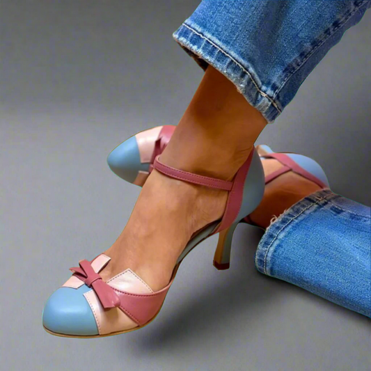 Giada | Zapatos De Tacón Retro Con Lazo Decorativo