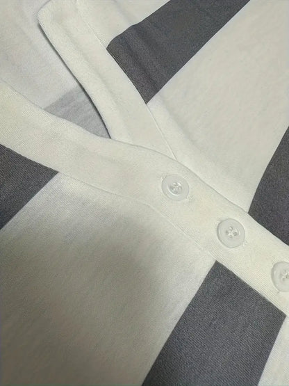 Dakota | Camisa Informal Con Cuello En V Y Estampado A Rayas