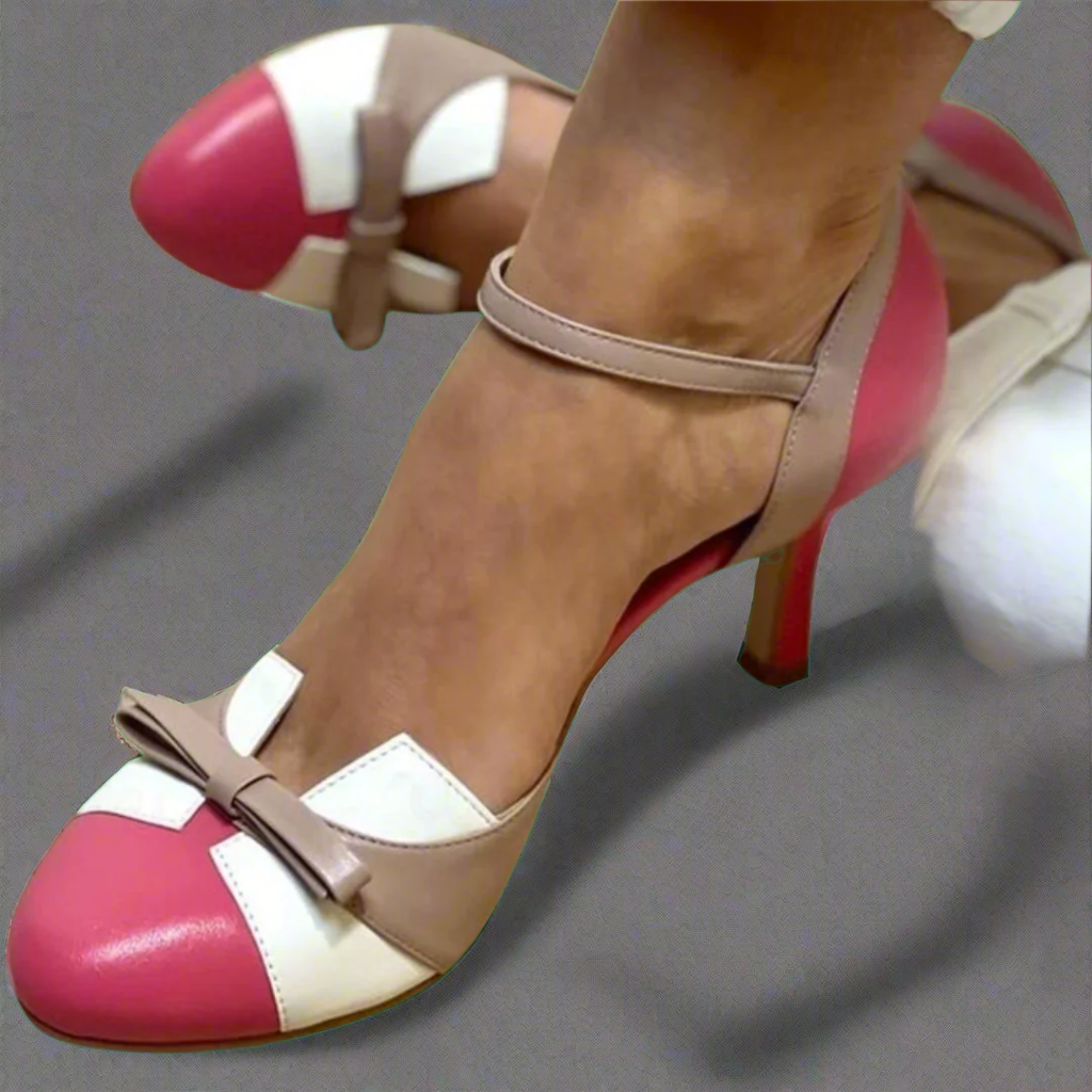 Giada | Zapatos De Tacón Retro Con Lazo Decorativo