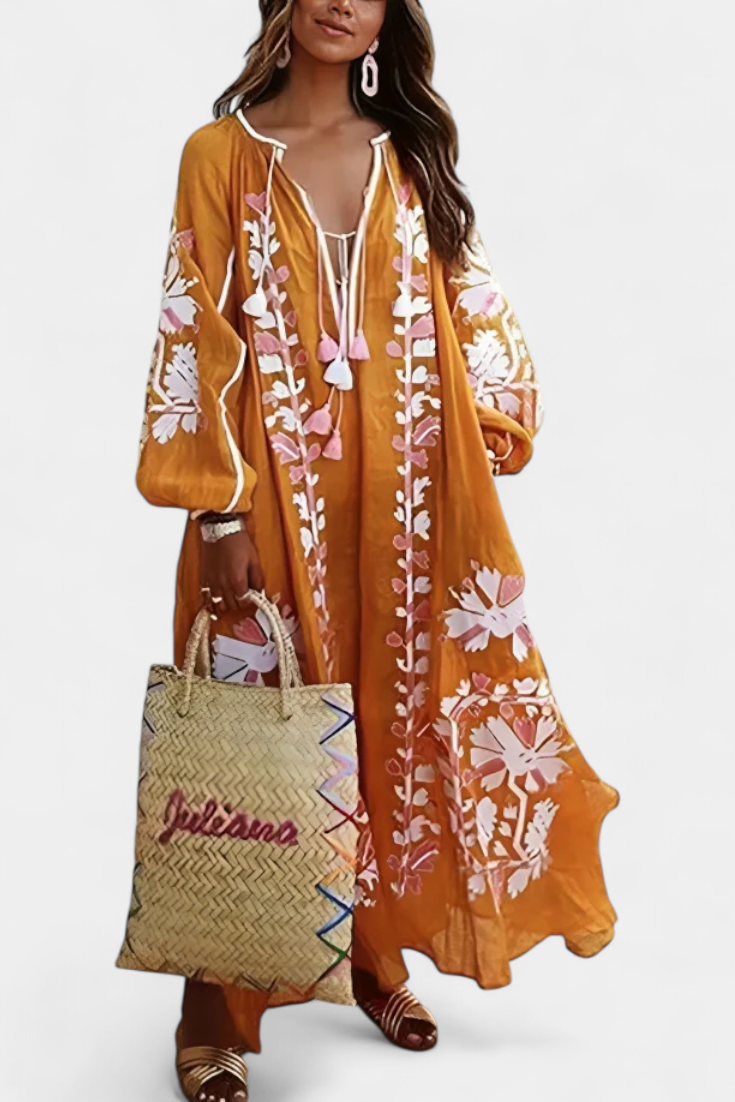 Alessia | Vestido floral de manga larga y estilo bohemio