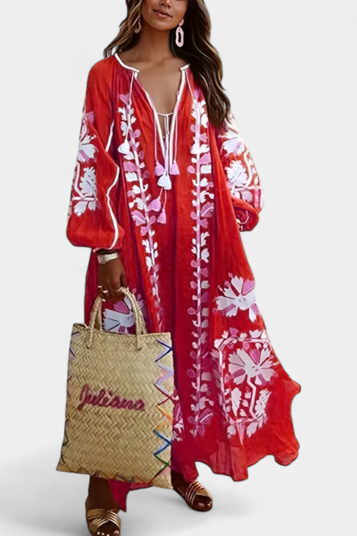 Alessia | Vestido floral de manga larga y estilo bohemio