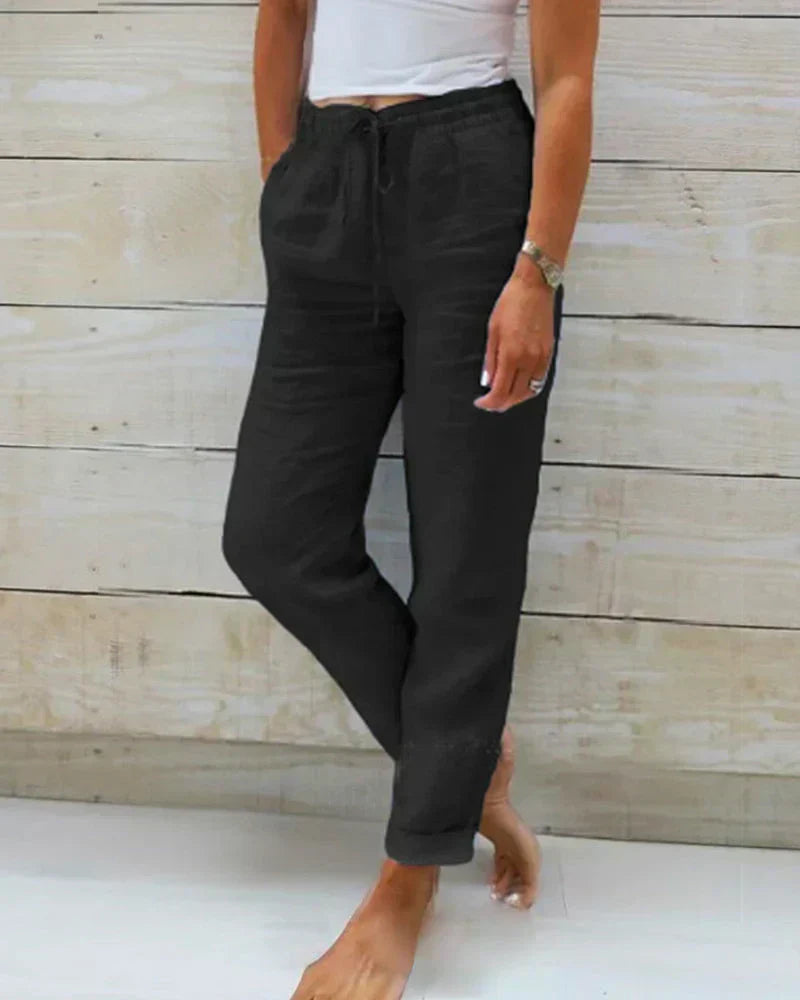 Eloise | Pantalones de mezcla de lino casual