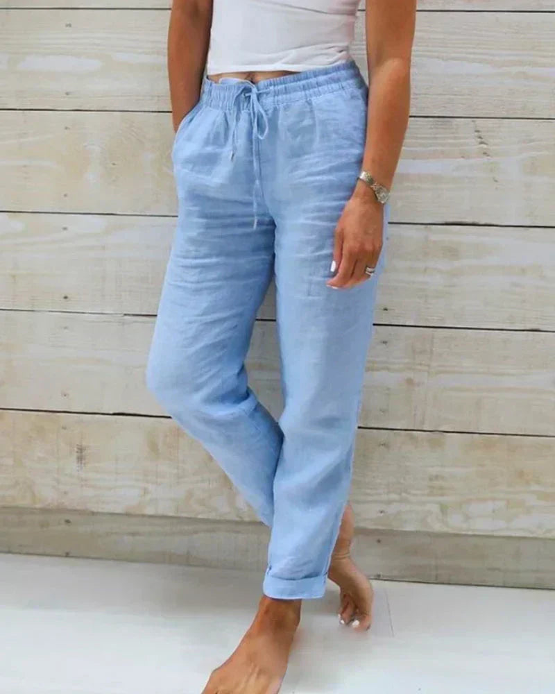 Eloise | Pantalones de mezcla de lino casual