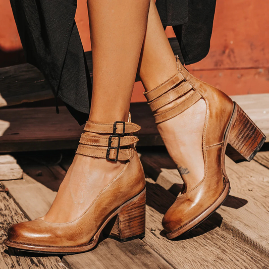 Ginevra | Zapatos De Tacón De Bloque Con Tiras Al Tobillo