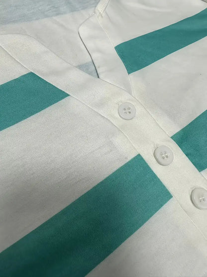 Dakota | Camisa Informal Con Cuello En V Y Estampado A Rayas