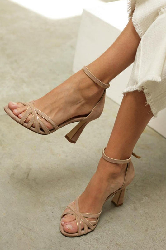 Elviera | Zapatas Elegantes De Tacón Con Tiras Cruzadas