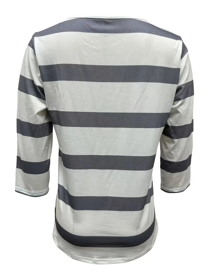 Dakota | Camisa Informal Con Cuello En V Y Estampado A Rayas