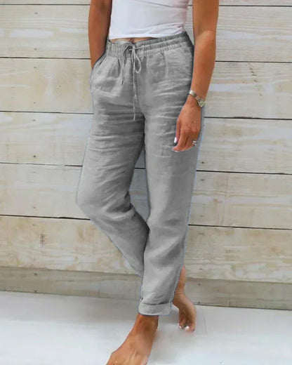 Eloise | Pantalones de mezcla de lino casual