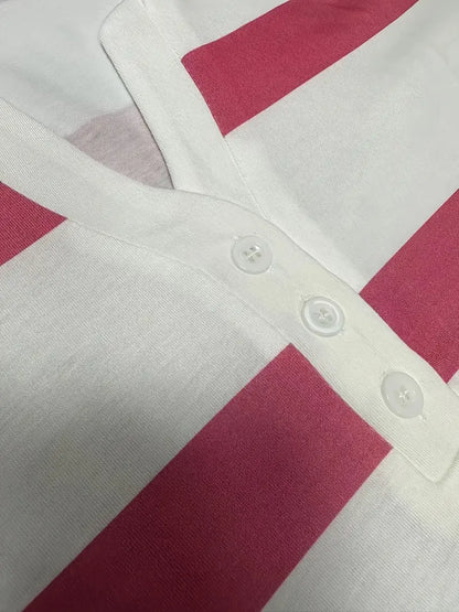 Dakota | Camisa Informal Con Cuello En V Y Estampado A Rayas