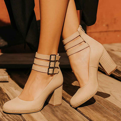 Ginevra | Zapatos De Tacón De Bloque Con Tiras Al Tobillo