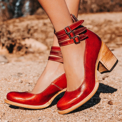 Ginevra | Zapatos De Tacón De Bloque Con Tiras Al Tobillo