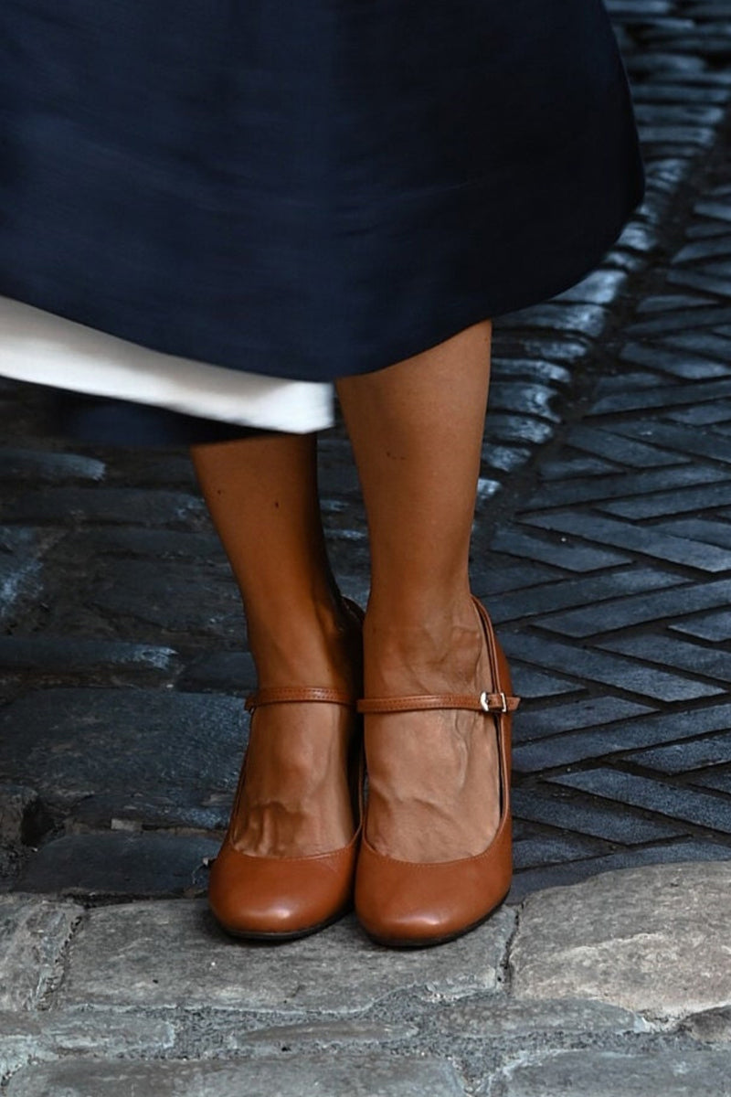 Bravina | Zapatos Mary Jane Con Tacón Grueso Y Tira Fina