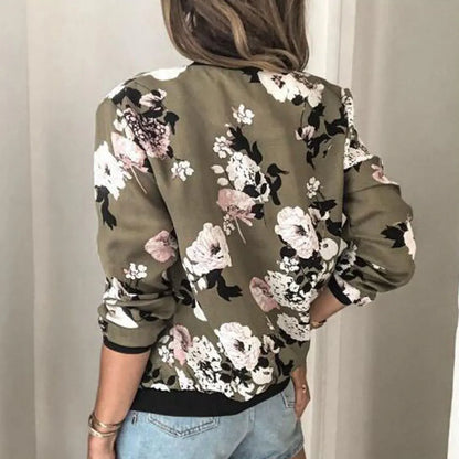 Hazel | Chaqueta bomber con un elegante estampado floral
