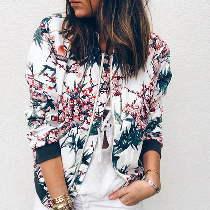 Hazel | Chaqueta bomber con un elegante estampado floral