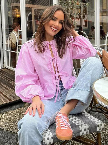Elena | Camisa de Algodón ChicStripe
