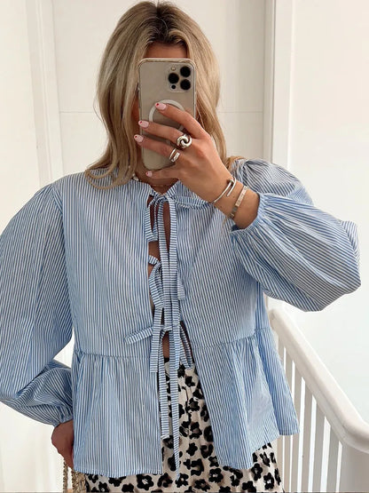 Elena | Camisa de Algodón ChicStripe