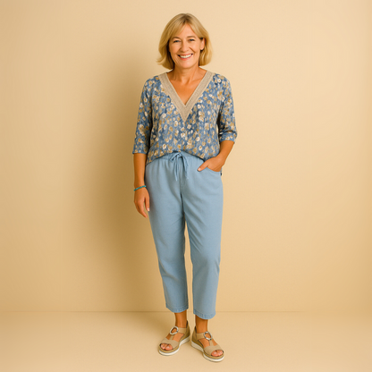 Eloise | Pantalones de mezcla de lino casual