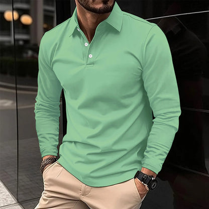 Raúl | Camisa polo diaria de manga larga