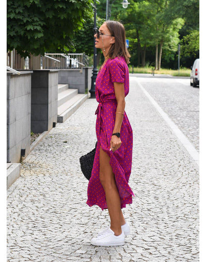 Nadine™ | Vestito Midi a Fiori Avvolgente