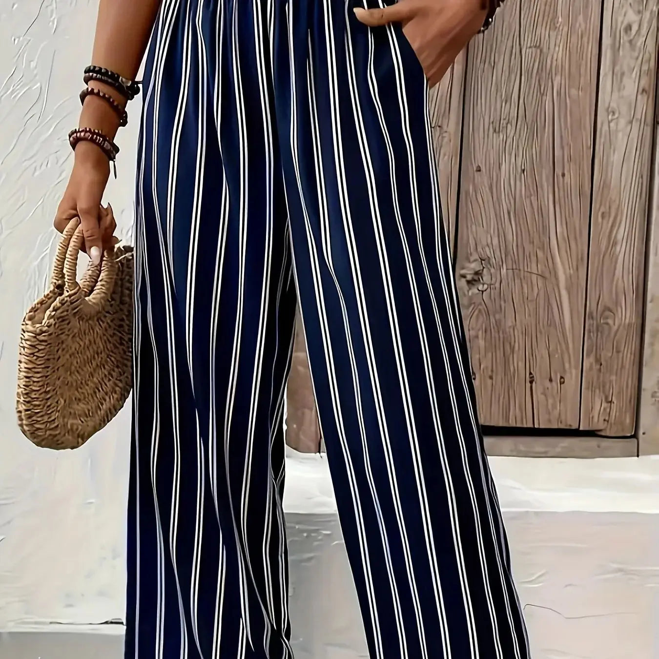 Abby | Pantalones de rayas con piernas anchas