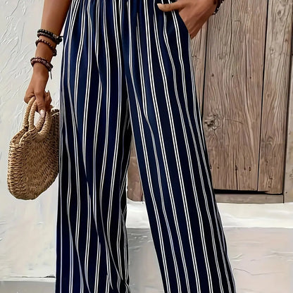 Abby | Pantalones de rayas con piernas anchas