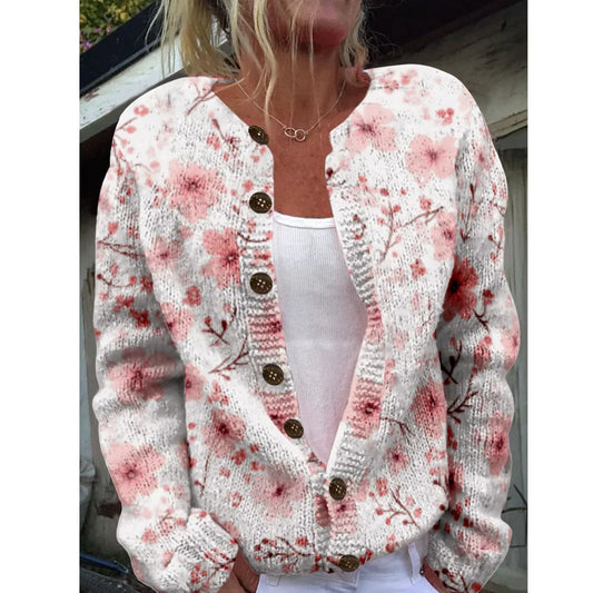 Rosie | Cárdigan Elegante con Estampado Floral Rosado