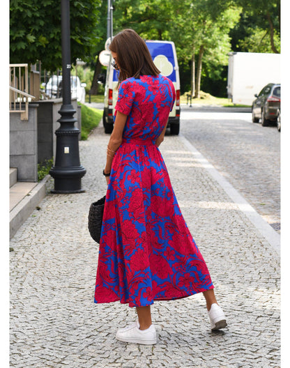 Nadine™ | Vestito Midi a Fiori Avvolgente