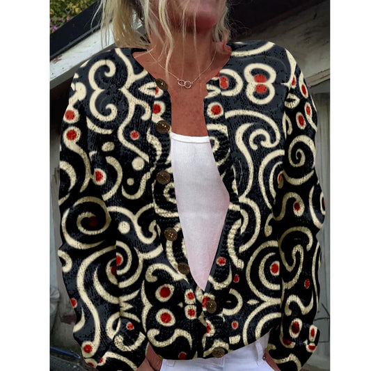 Gaby | Cárdigan Elegante con Estampado Barroco Moderno