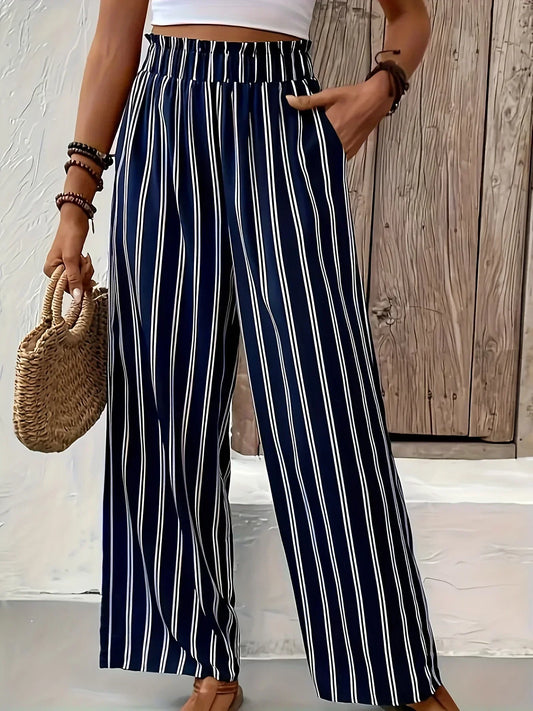 Abby | Pantalones de rayas con piernas anchas