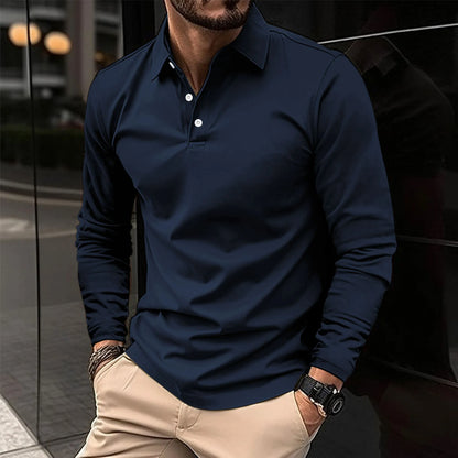 Raúl | Camisa polo diaria de manga larga