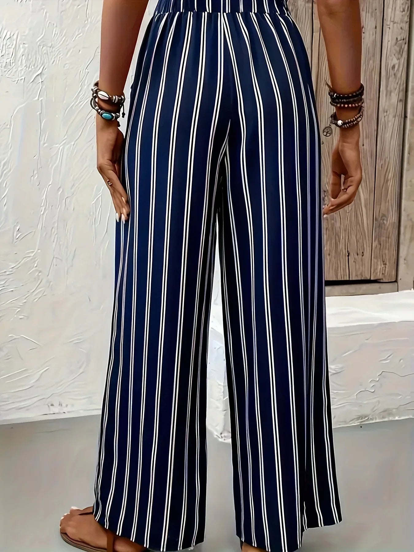 Abby | Pantalones de rayas con piernas anchas